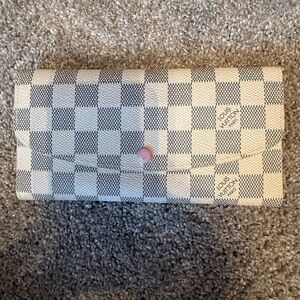 LV Checkered Cream and Gray Women's Clutch